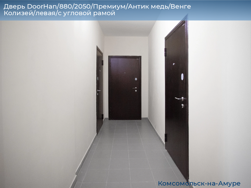Дверь DoorHan/880/2050/Премиум/Антик медь/Венге Колизей/левая/с угловой рамой, komsomolsk-na-amure.doorhan.ru