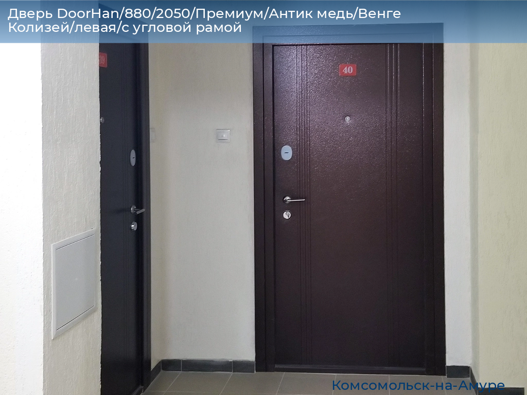 Дверь DoorHan/880/2050/Премиум/Антик медь/Венге Колизей/левая/с угловой рамой, komsomolsk-na-amure.doorhan.ru