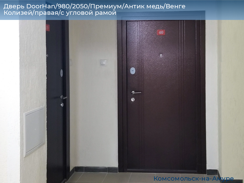 Дверь DoorHan/980/2050/Премиум/Антик медь/Венге Колизей/правая/с угловой рамой, komsomolsk-na-amure.doorhan.ru